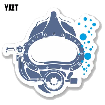 YJZT 12.7 CM*11.4 CM Komik tüplü dalış dalış maskesi PVC Motosiklet Araba Sticker 11-00236