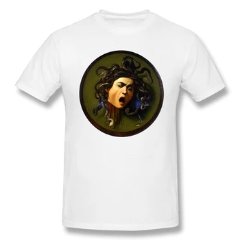 T Gömlek erkekler O-boyun T-shirt Caravaggio Medusa rahat Streetwear Tshirt Tops