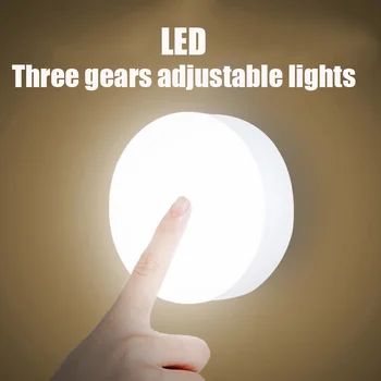 LED dokunmatik sensör Gece lambası el feneri manyetik taban Duvar Lambası USB şarj edilebilir yuvarlak taşınabilir karartma yumuşak ışık Gece Lambası