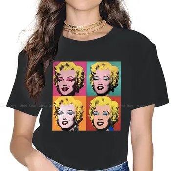 Rahat Andy Warhol Marilyn Klasik T-Shirt Kadınlar ıçin Ekip Boyun Saf Pamuk T Gömlek Vintage Alternatif Komik Yapıt Tees