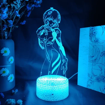 Anime EVA Heykelcik Ayanami Rei Manga Sanat Lamba Ev Odası Dekorasyon 3D LED gece ışığı Başucu Dekor Otaku Arkadaşlar doğum günü hediyesi