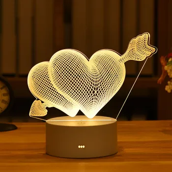 1 adet sevgililer Günü Hediyesi Aşk 3D Akrilik Tavşan Ay Lambası LED Gece Lambası Düğün Hediyesi Gül Ayı Mevcut paskalya dekorasyonu