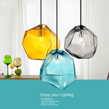Modern Minimalist kolye ışıkları yaratıcı renkli cam kolye lambaları restoran LED lambalar kapalı ev aydınlatma