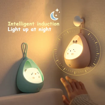 Yeni Led gece Lambası insan vücudu indüksiyon ışık Usb şarj ev dekorasyon başucu yaratıcı kolye silikon duvar Lambası