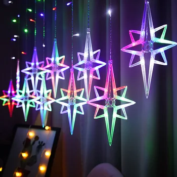 Yaratıcı LED Polaris Perde Dize ışıkları 220V Saçağı Lambası Garland Peri yatak odası lambaları Düğün Parti Noel Dekorasyon