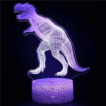 3d Dinozor Lambası Led Gece Lambası 16 Renk Uzaktan Kumanda ile USB Masa Lambası Gece Lambası Çocuk doğum günü hediyesi Oyuncaklar Çocuklar için erkek