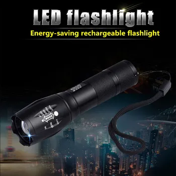 LED el feneri Ultra Parlak torch T6 Kamp ışık 5 anahtarı Modu 4000 LM Zumlanabilir bisiklet ışığı 18650 pil kullanın