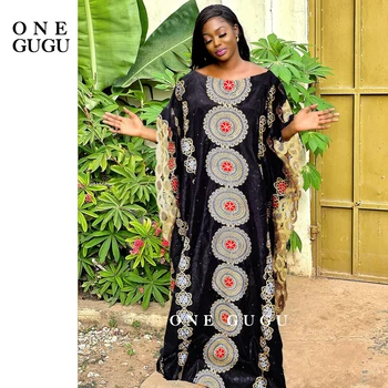 Siyah Rihce Bazin Elbiseler Afrika Yeni Nijeryalı Orijinal Brokar Nakış Havzası Giyim Mali Kadın Elbise Düğün Parti Elbiseler