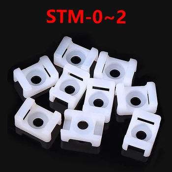 STM-0~3 Kablolar için Sabit Koltuk Braketi, Beyaz Plastik Kablo Montaj Braketi, Naylon Beyaz Plastik Eyer Kablo Montaj Tutucu 50 Adet