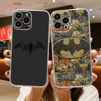 13 12 11 Plus iphone 14 Telefon Dava X XS XR Yumuşak Şeffaf DC süper Kahraman Batman Pro Max Mini Kapak