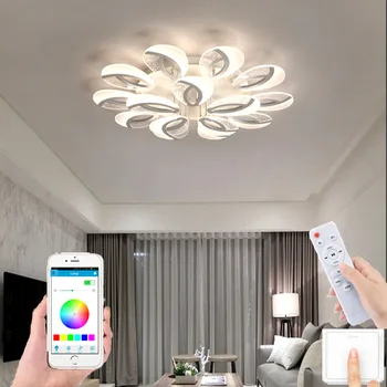 Modern oturma odası lamba yatak odası LED tavan ışık uzaktan kumanda APP otel Villa avize destekler