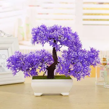 Yapay Bitki Çiçek Plastik Bonsai Sahte Saksı Düğün Ev Ofis Masaüstü Dekoratif Bitki yapay çiçek Bonsai