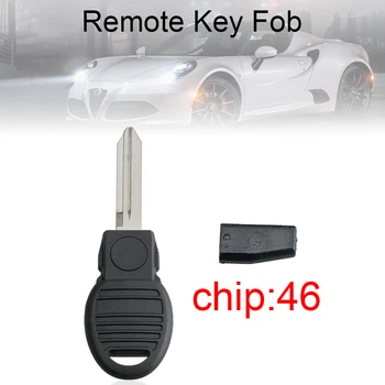 Dayanıklı Kesilmemiş Bıçak Boş Araba Anahtarı Ateşleme ile ID46 Transponder Çip Evrensel Siyah Araba Anahtarı Fit Chrysler Ram 3500 4500 için