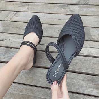 Sandalet kadın 2020 yeni kama topuk kadın burunlu ayakkabı plastik ayakkabı iki aşınma yaz sandaletler ve terlikler kadın