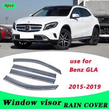 Benz GLA 2015-2019 için Benz GLA180 GLA200 GLA220 Plastik Pencere Siperliği Havalandırma Tonları Güneş Yağmur Deflektör Guard 4 adet / takım