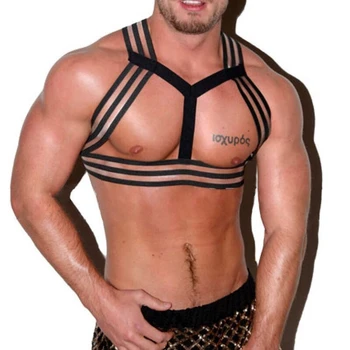 Seksi Elastik Bandaj Üstleri Bodysuit Kulübü Kostüm Kısa Gömlek Esaret Erkekler vücut Koşum Eşcinsel sıcak Fetiş Lingerie Egzotik clubwear