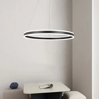 Tavan avize LED modern avize yemek odası ışık İskandinav tasarımcı tek kafa yuvarlak minimalist oturma odası halka avize