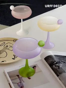 Yeni Yaratıcı Renkli Cam Kadeh Bardak INS Tatlı Dondurma Kabarcık çay bardağı Viski Kokteyl Şampanya şarap kadehi El Yapımı