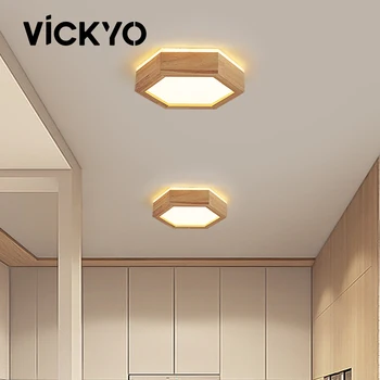 VICKYO Modern LED tavan ışık 2022 Ahşap Tavan Avize avize yatak odası için lamba Oturma odası Çocuk Odası Dekorasyon