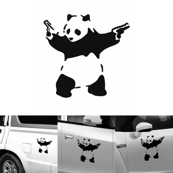 Çizgi film Panda Hayvan Vinil Çıkartma Sticker Oto Araba Pencere Duvar Tampon Dekor araba aksesuarları на авто наклейки 