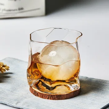 buruşuk cam kupa Garip cam kupa bira kupası Kristal cam viski ruhu cam bira bardağı düzensiz büküm ev gözlük