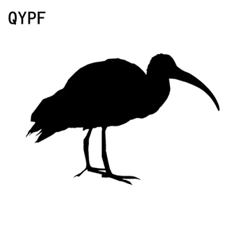 QYPF 16CM*10.8 CM Eğlenceli Ibis Stok Balıkçıl Ak Balıkçıl Vinil Araba Sticker Çıkartması Siyah / Gümüş Dekorasyon C15-0798