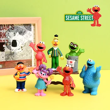 1 ADET 7-9. 5 cm Susam Sokağı Elmo Bert Oscar karikatür çizgi film bebeği dış ticaret toplu oyuncak