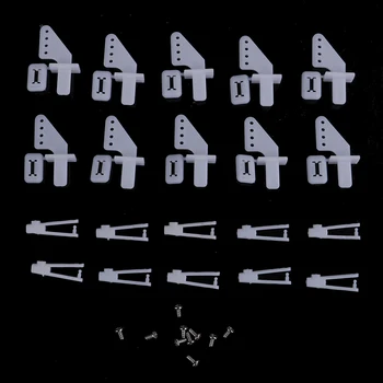 10 takım Orta Kilit Naylon Kontrol Boynuz ve Clevis 21mm set Dümen Servo kanatçıklar asansörler RC sabit kanatlı uçak