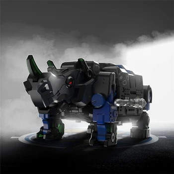 BeastBox Deformasyon Robotlar Dönüşüm Hayvan Oyuncak Küp Modeli Mavi Zırh Gergedan Gergedan Aksiyon Figürü Jugetes Hediyeler İçin