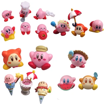 Kawaii Kirby Anime Figürleri çocuk oyuncakları Erkek Kız Çocuk Oyunları Sevimli Bebek Koleksiyon Doğum Günü Dekorasyon Hediye Oyuncak Dıy Çocuk Hediye