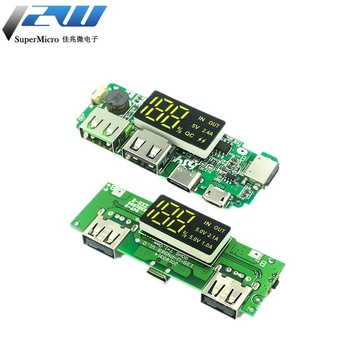 LED Çift USB 5V 2.4 A Mikro / Tip-C USB Mobil Güç Bankası 18650 Şarj Modülü Lityum pil şarj cihazı Kurulu Devre Koruması