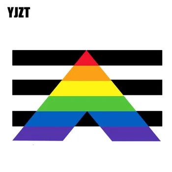 YJZT 15CM * 9.1 CM Düz Müttefik Araba Sticker Eşcinsel Gökkuşağı PVC Çıkartması 12-0962