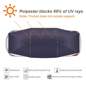 Araba kılıfı Güneş Gölge Kapak koruyucu şemsiye Oxford Kumaş UV Dayanıklı Katlanabilir araba çadırı Çatı Anti-UV Koruma Braketi
