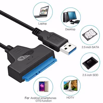 YENİ USB SATA 3 Kablo Sata USB3. 0 Adaptörü 6 Gbps'ye Kadar Destek 2.5 İnç Harici SSD HDD Sabit Disk 22 Pin Sata III Kablosu