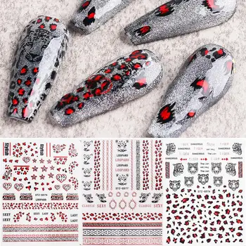 1 adet Seksi Kırmızı Dudaklar 3D Nail Art Sticker Çivi Dekorasyon yapay çiçekler için dekorasyon kağıdı noel hediyesi Yeni yıl 2021