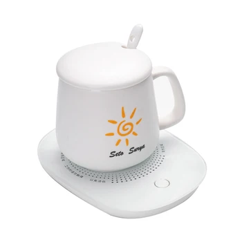 55 Derece Santigrat Taşınabilir kupa ısıtıcı Akıllı Elektrikli USB Kupası Kupa Süt / Kahve / İçecek İsıtıcı İsıtıcı Tepsi Mat biberon ısıtıcısı