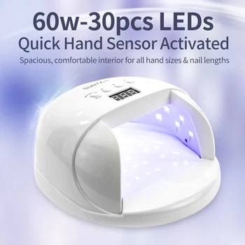 SİMİNAİL Yüksek Güç UV LED Tırnak Lambası 60 w Tırnak Kurutucu Jel Lehçe Hızlı Kür İçin Eller Ayaklar İle 4 LCD ekran