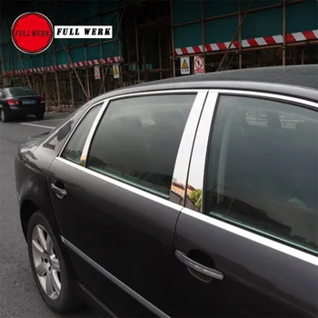 6 Adet Set Paslanmaz Çelik Araba Styling Pencere Pillar Sticker Dekorasyon Kapak Plakası VW Phaeton için Dış Aksesuarlar