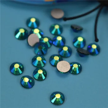 Malakit Yeşil AB Düz Geri Olmayan Düzeltme Rhinestone Glitter Tırnak Taşlar,DIY 3D Konfeksiyon Süslemeleri Malzemeleri SS16 SS20