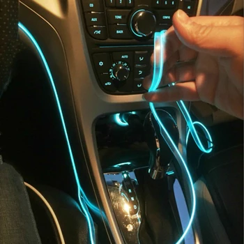 Araba iç Lamba Neon şerit led El soğuk ışık sticker Kia Rio İçin K2 3 Ceed Sportage Sorento Cerato Kol Dayama Soul Picanto Optima
