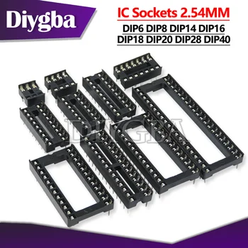 10 ADET IC Yuva 2.54 MM DIP6 DIP8 DIP14 DIP16 DIP18 DIP20 DIP28 DIP40 pinli Konnektör DIP Soket 6 8 14 16 18 20 24 28 40 pin