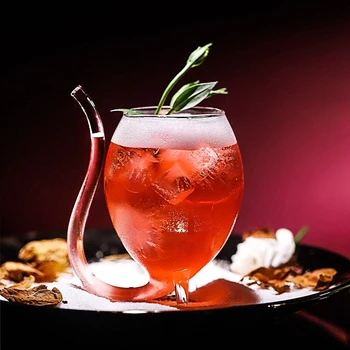 Yaratıcı Kadeh Cam pipetli bardak Soğuk İçecek için şarap bardağı meyve suyu bardağı Sincap Bardak Ev Kullanımı Parti Bar Şeffaf
