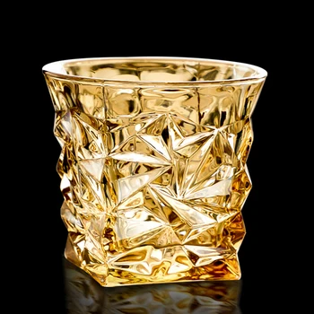 Avrupa Tarzı Ev şarap bardağı Büyük Kristal Cam Viski Bardağı Altın Kaplama Distile İçecek Brendi Bira çay bardağı